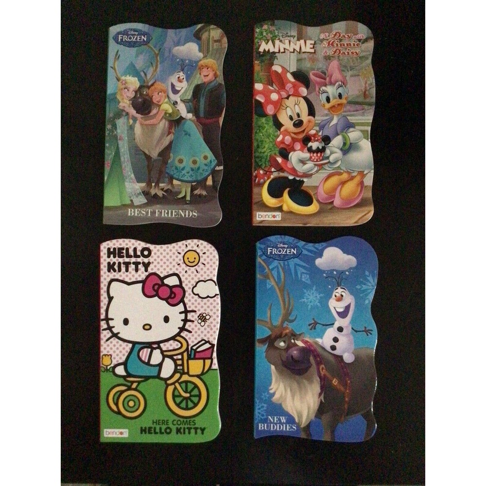 Disney Frozen Board Books, Minnie and Hello Kitty (NEW) Bundle of 4